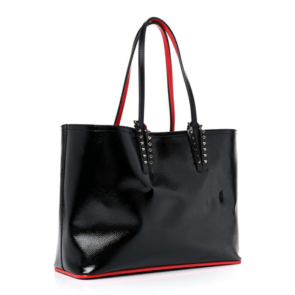 Christian Louboutin Patent Calfskin Spikes Small East West Cabata Tote Black 3 of 11