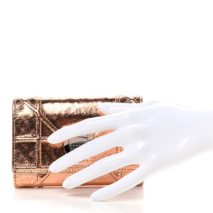 Christian Dior Ceramic Effect Deerskin Cannage Diorama Elancee Wallet Hyper Pink 2 of 8