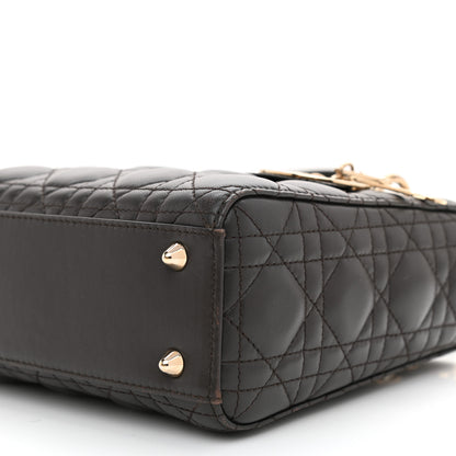 Christian Dior Lambskin Cannage Small Lucky Badges My Lady Dior Dark Grey 9 of 9