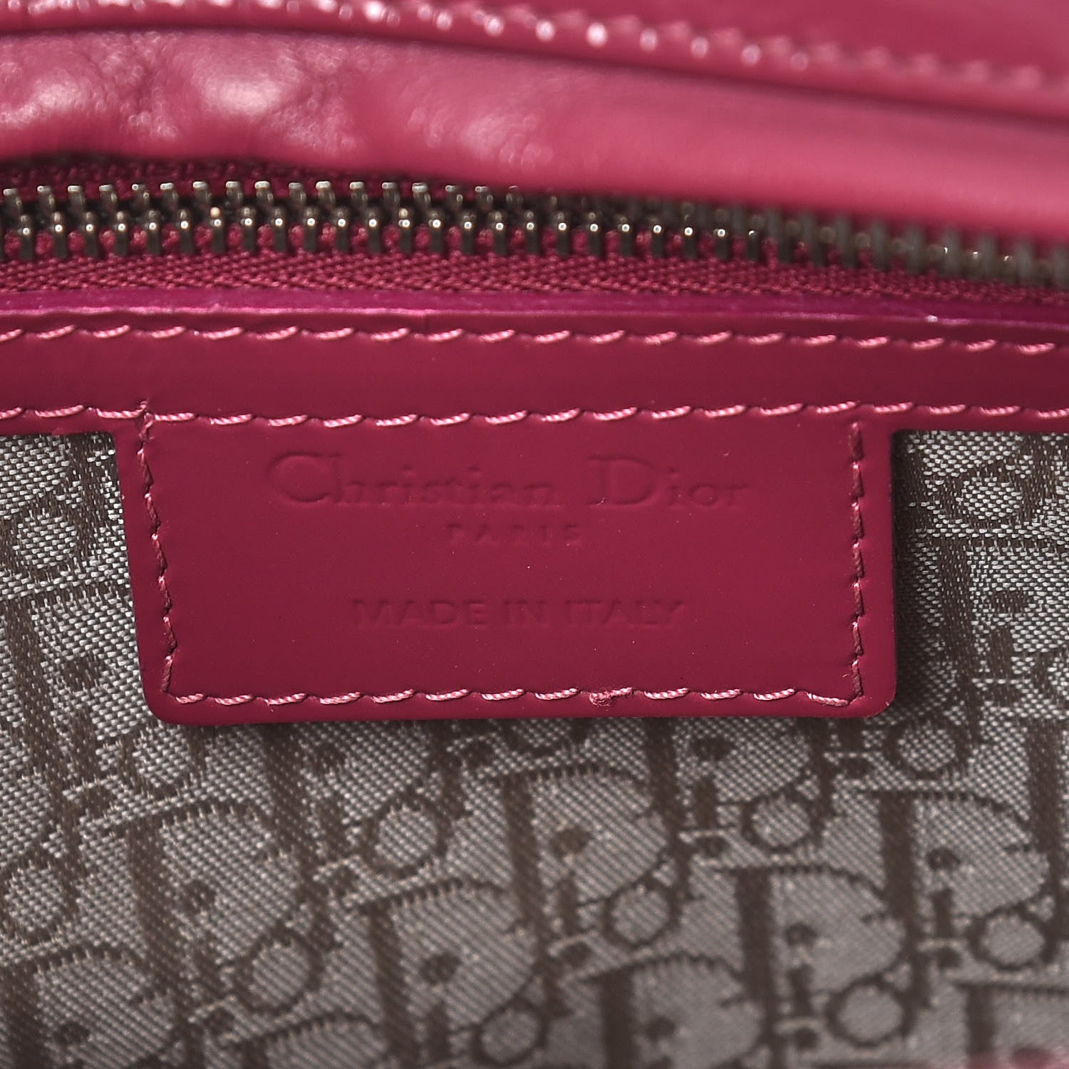 Christian Dior Patent Cannage Large Lady Dior Dark Pink 8 of 9
