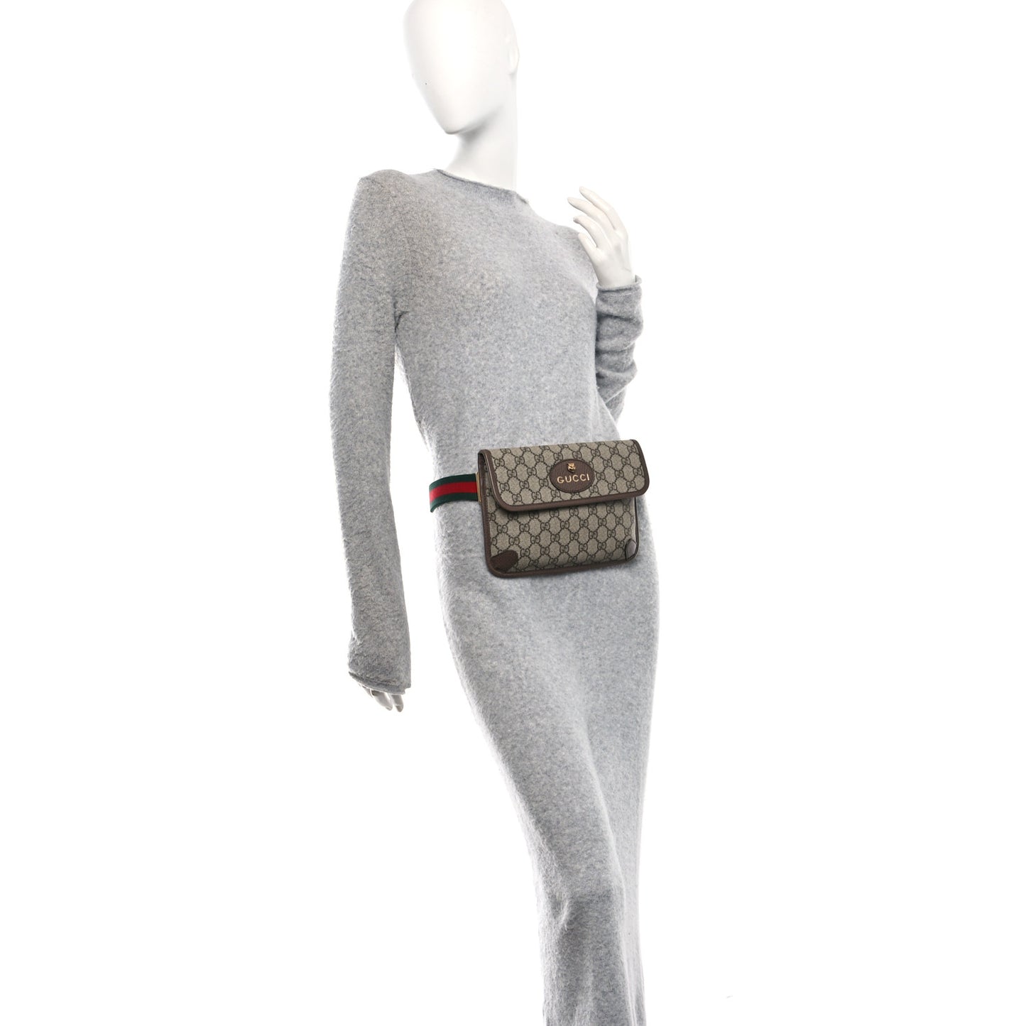 GG Supreme Monogram Neo Vintage Web Belt Bag Brown