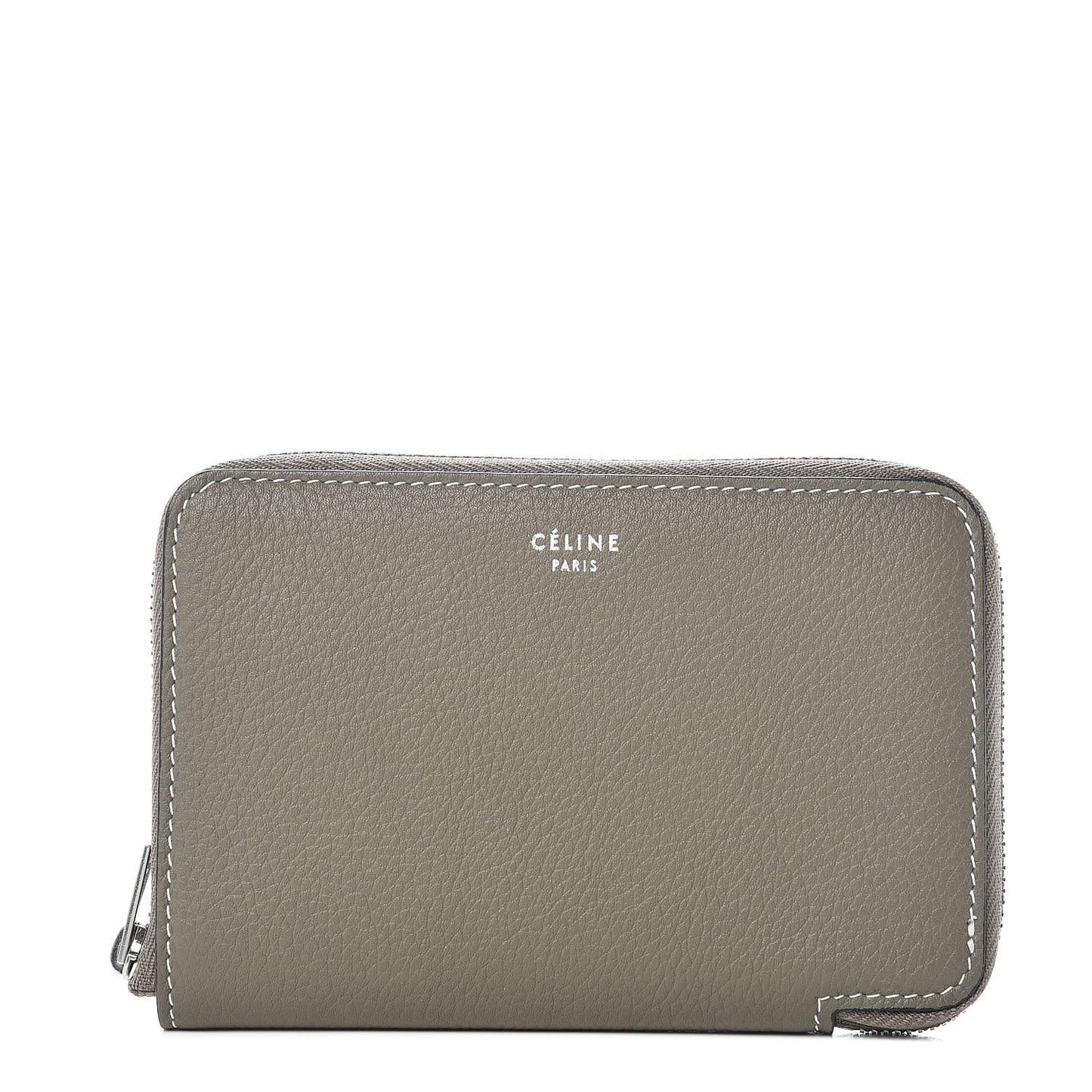 Drummed Calfskin Zip Around Multifunction Wallet Souris