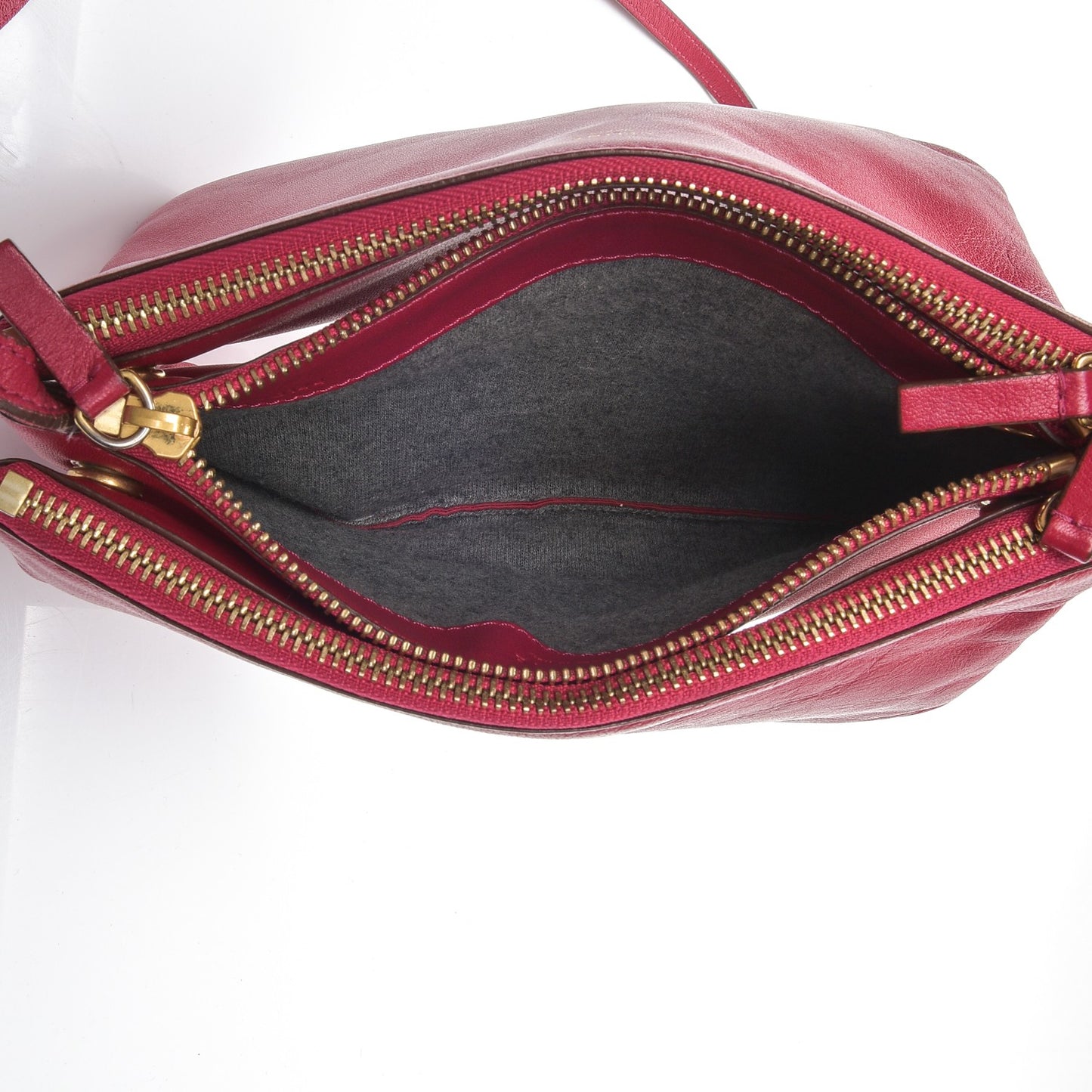 Lambskin Small Trio Crossbody Bag Fuchsia