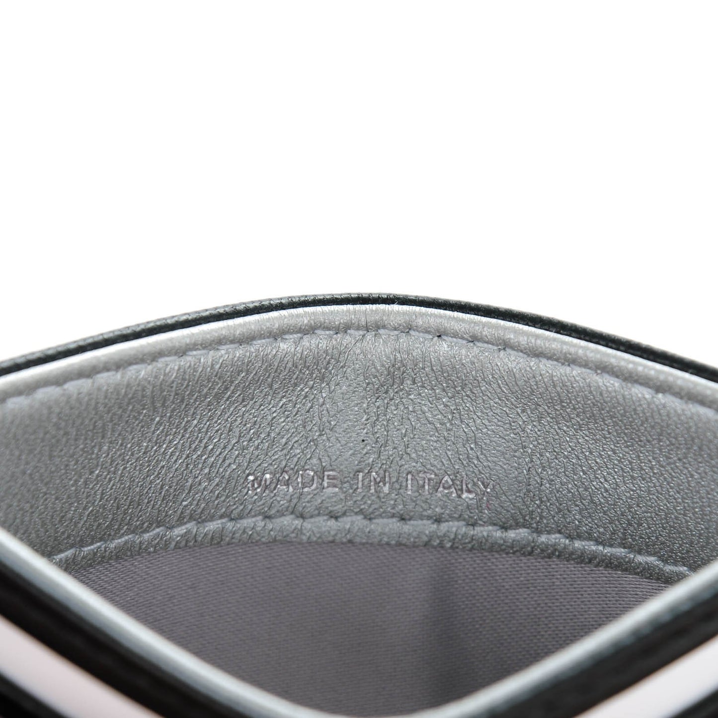 Lambskin Camellia Embossed Card Holder Black