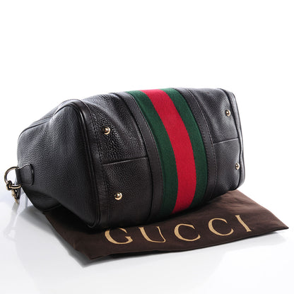 Gucci Web Leather Medium Boston Coffee Brown 4 of 10