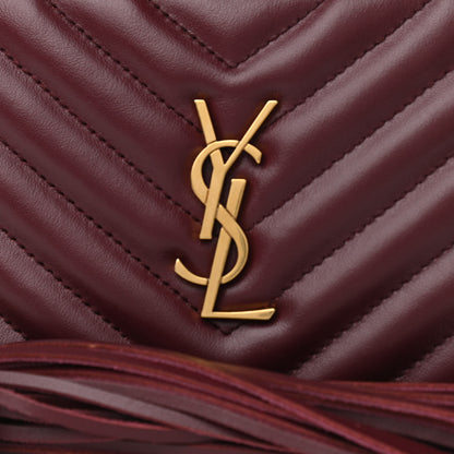 Saint Laurent Calfskin Matelasse Monogram Lou Belt Bag Dark Legion Red 8 of 10