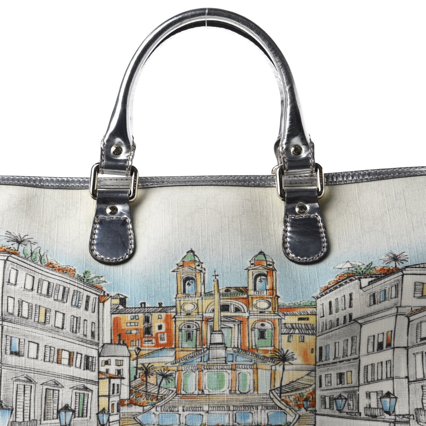 GG Plus Monogram Roma Print Medium Joy Tote Bag White