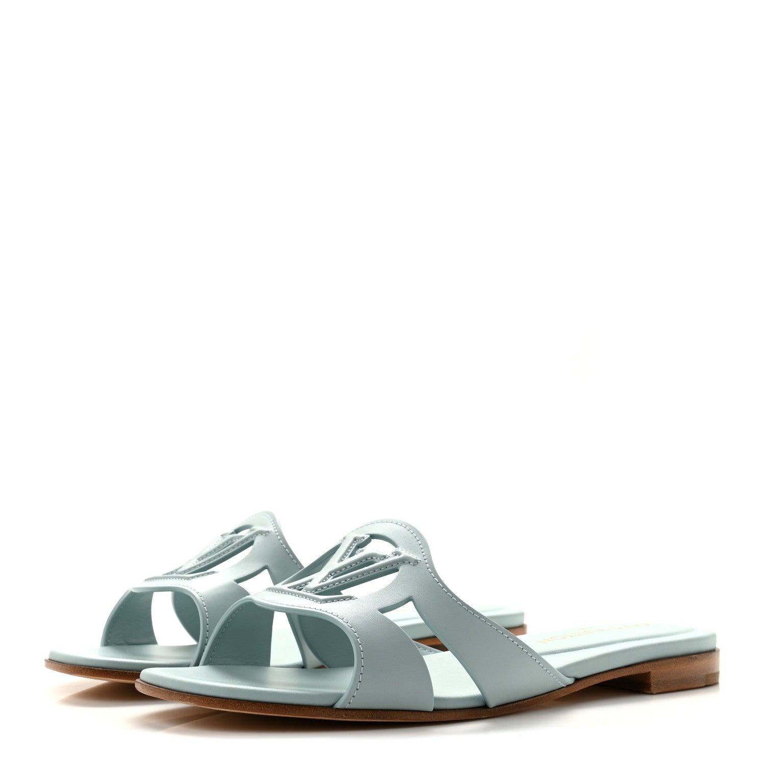 Louis Vuitton Calfskin LV Isola Flat Sandals 39 Blue 4 of 9