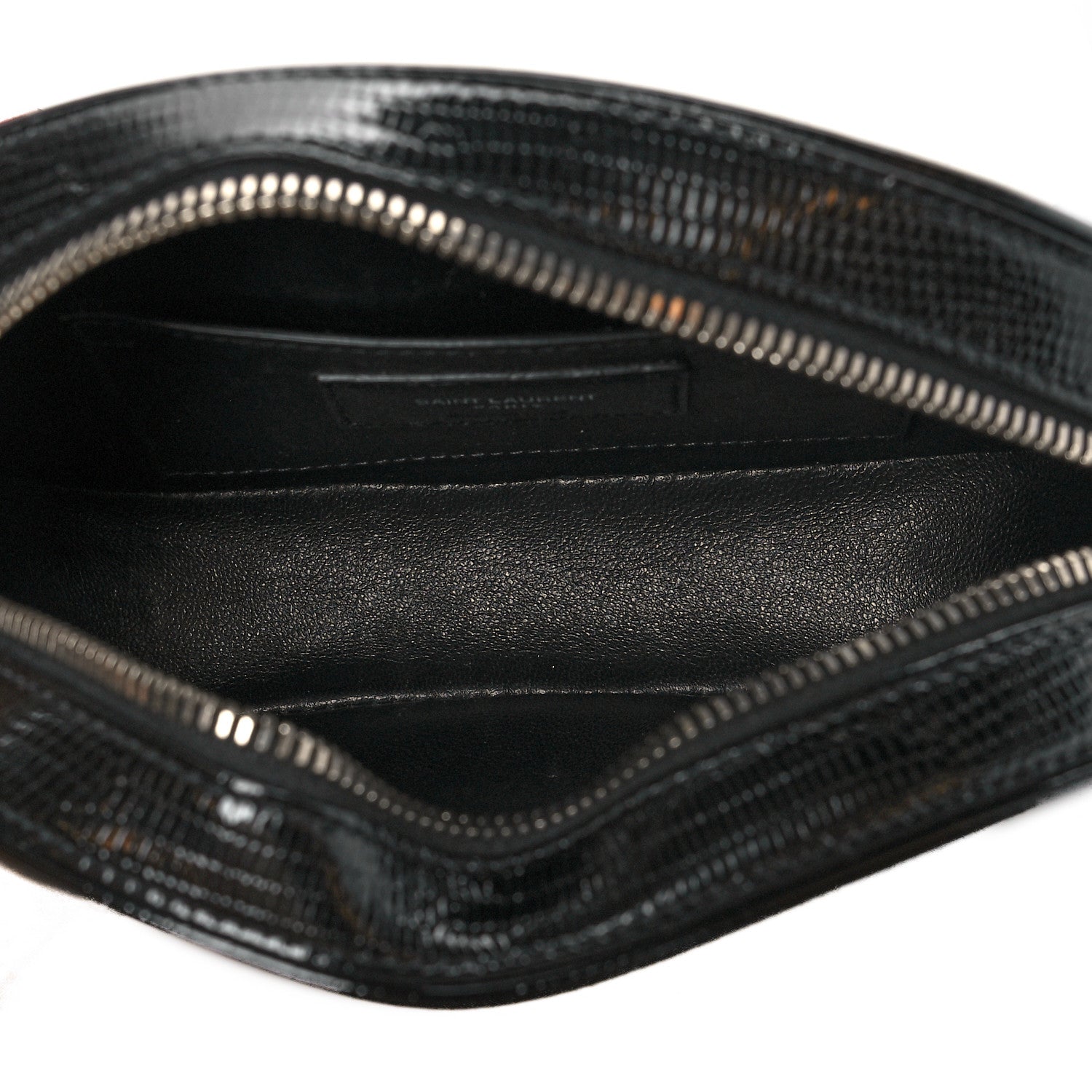 Saint Laurent Calfskin Lizard Embossed Le 61 Camera Bag Black 4 of 8