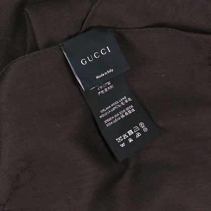 Gucci Wool Silk GG Monogram GGNat Scarf Coffee 3 of 3