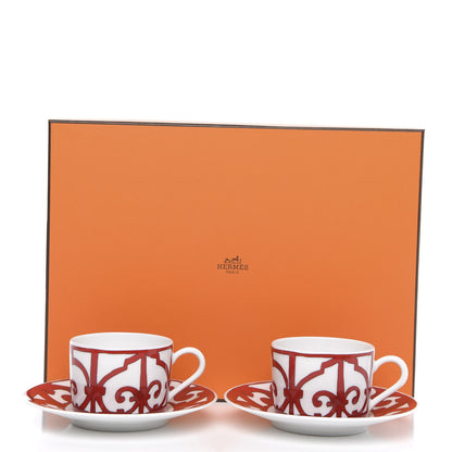 Hermes Porcelain Balcon du Guadalquivir Tea Cup and Saucer Set of 2 7 of 7