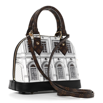Louis Vuitton X FORNASETTI Calfskin Architettura Alma BB Black White 2 of 4