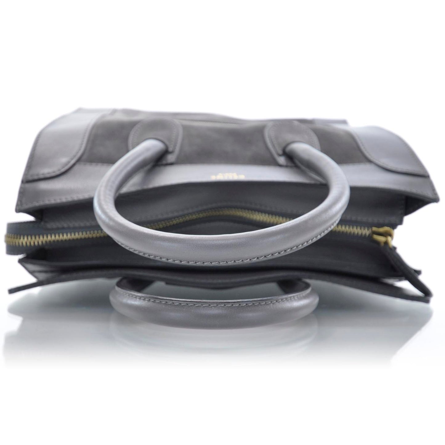 Calfskin Suede Mini Luggage Gray