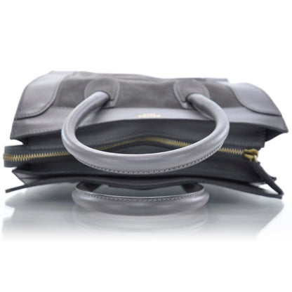 Celine Calfskin Suede Mini Luggage Gray 5 of 10