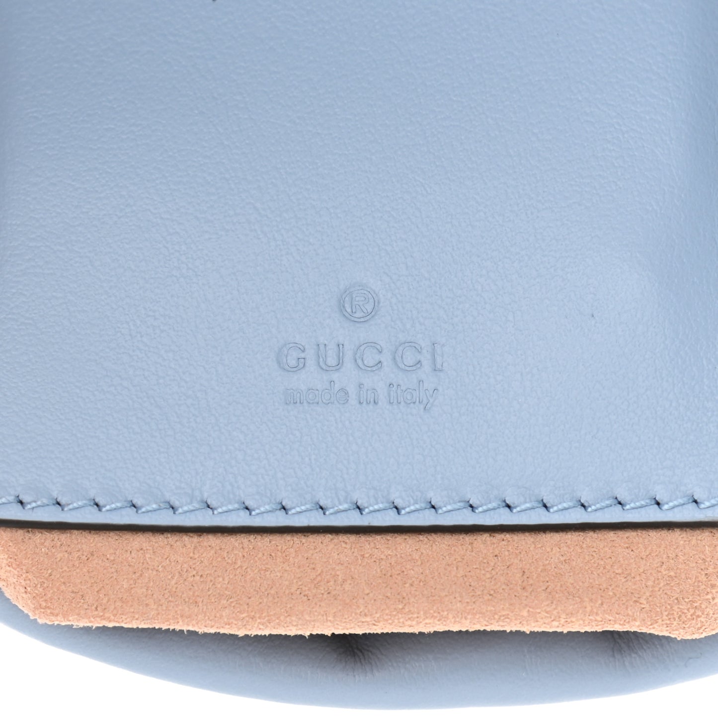 Calfskin Matelasse Mini GG Marmont 2.0 Bucket Bag Porcelain Light Blue
