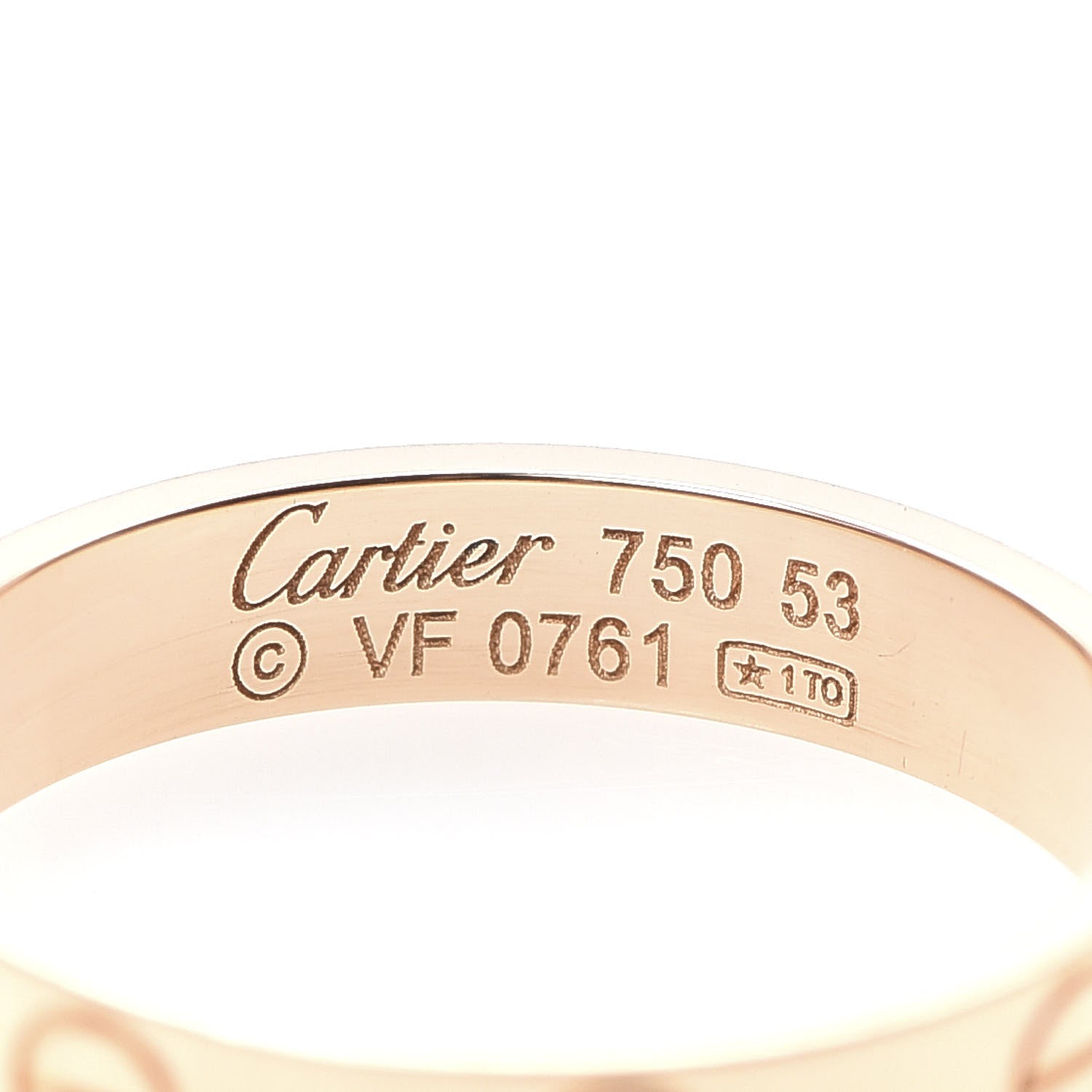 Cartier 18K Pink Gold 3.5mm LOVE Wedding Band Ring 53 6.5 4 of 5