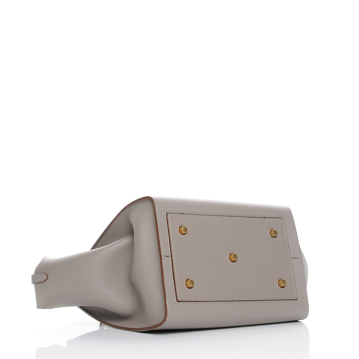 Crisped Calfskin Small Tie Knot Tote Medium Grey