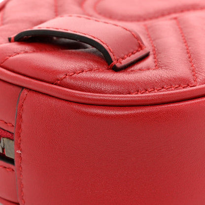 Gucci Calfskin Matelasse GG Marmont Belt Bag 85 34 Hibiscus Red 11 of 12
