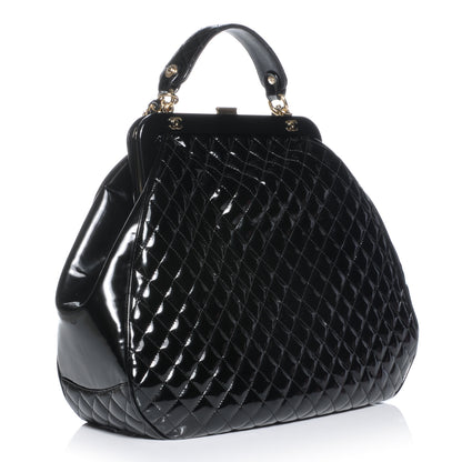 Chanel Patent Quilted Mademoiselle Frame Bag Black 3 of 9