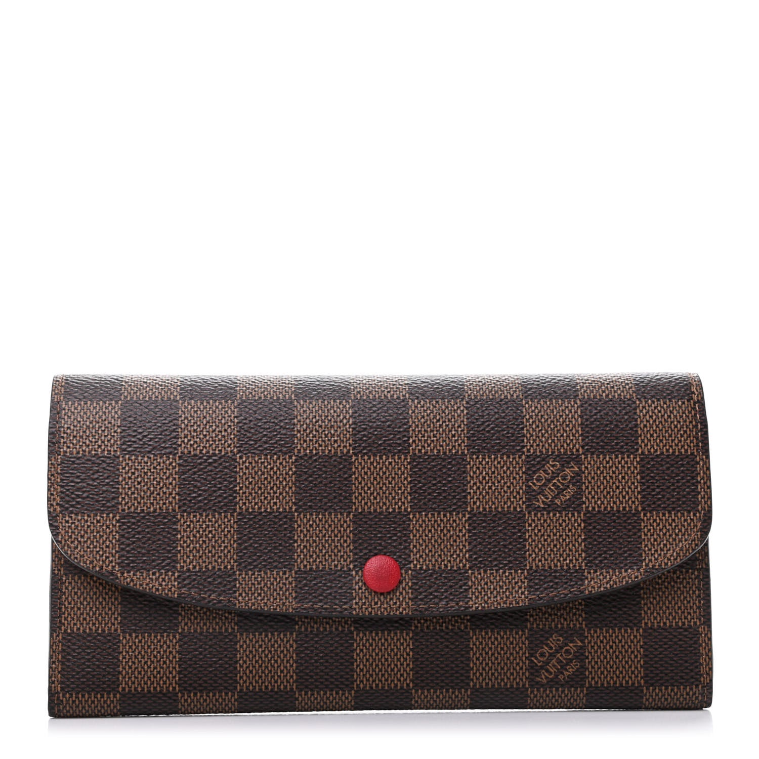 Louis Vuitton Damier Ebene Emilie Wallet Red 1 of 7