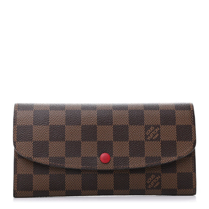 Louis Vuitton Damier Ebene Emilie Wallet Red 1 of 7