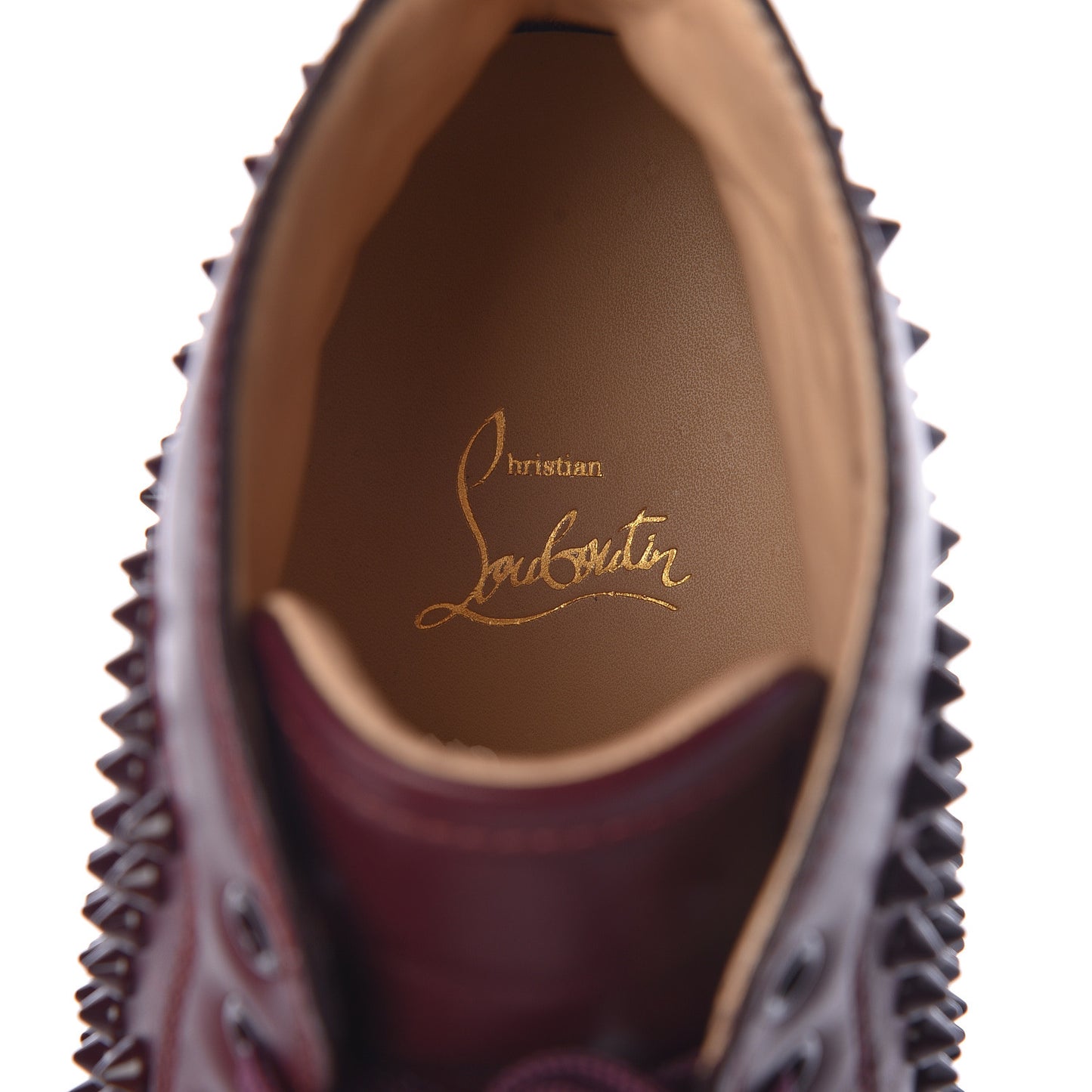 Calfskin Mens Louis Spikes Flat Sneakers 43 Lie De Vin