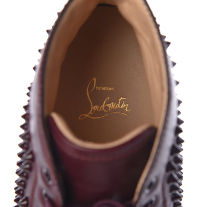 Christian Louboutin Calfskin Mens Louis Spikes Flat Sneakers 43 Lie De Vin 7 of 11