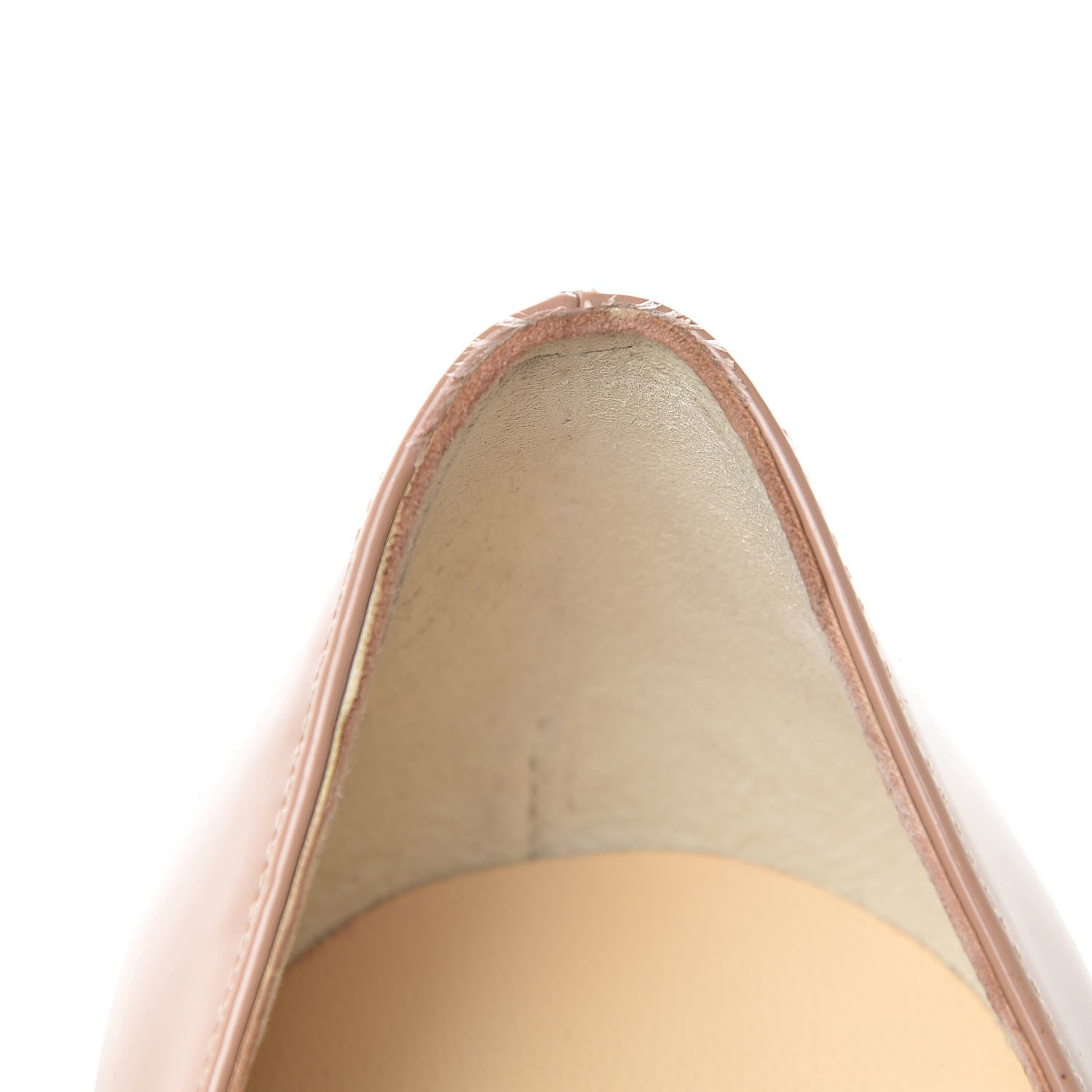Christian Louboutin Patent Lady Peep 150 Pumps 37.5 Nude 9 of 9