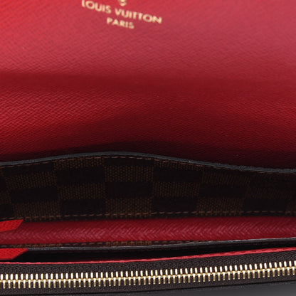 Louis Vuitton Damier Ebene Emilie Wallet Red 5 of 9
