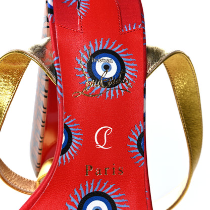 Christian Louboutin Calfskin Movida Athina Printed 130 Platform Sandals 38 Brown Multicolor 8 of 9
