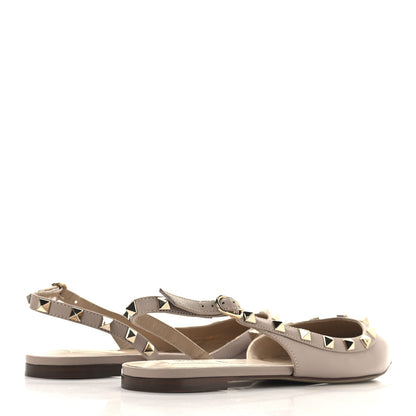 Valentino Garavani Nappa Rockstud Slingback Flats 38.5 Poudre 5 of 10