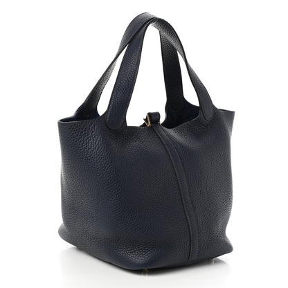 Hermes Taurillon Clemence Picotin Lock 22 MM Bleu Nuit 3 of 10