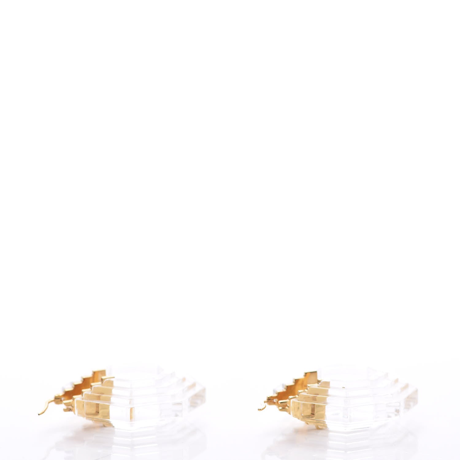 Celine Lucite Octagonal Art Deco Hoop Earrings 3 of 5