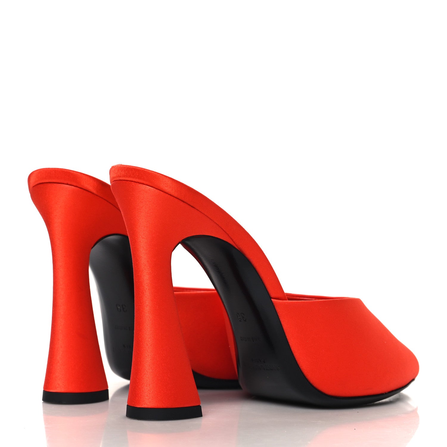 Saint Laurent Crepe De Chine Suite Mule Sandals 38 Arancio 5 of 11