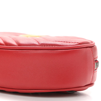 Gucci Calfskin Matelasse GG Marmont Belt Bag 85 34 Hibiscus Red 6 of 11