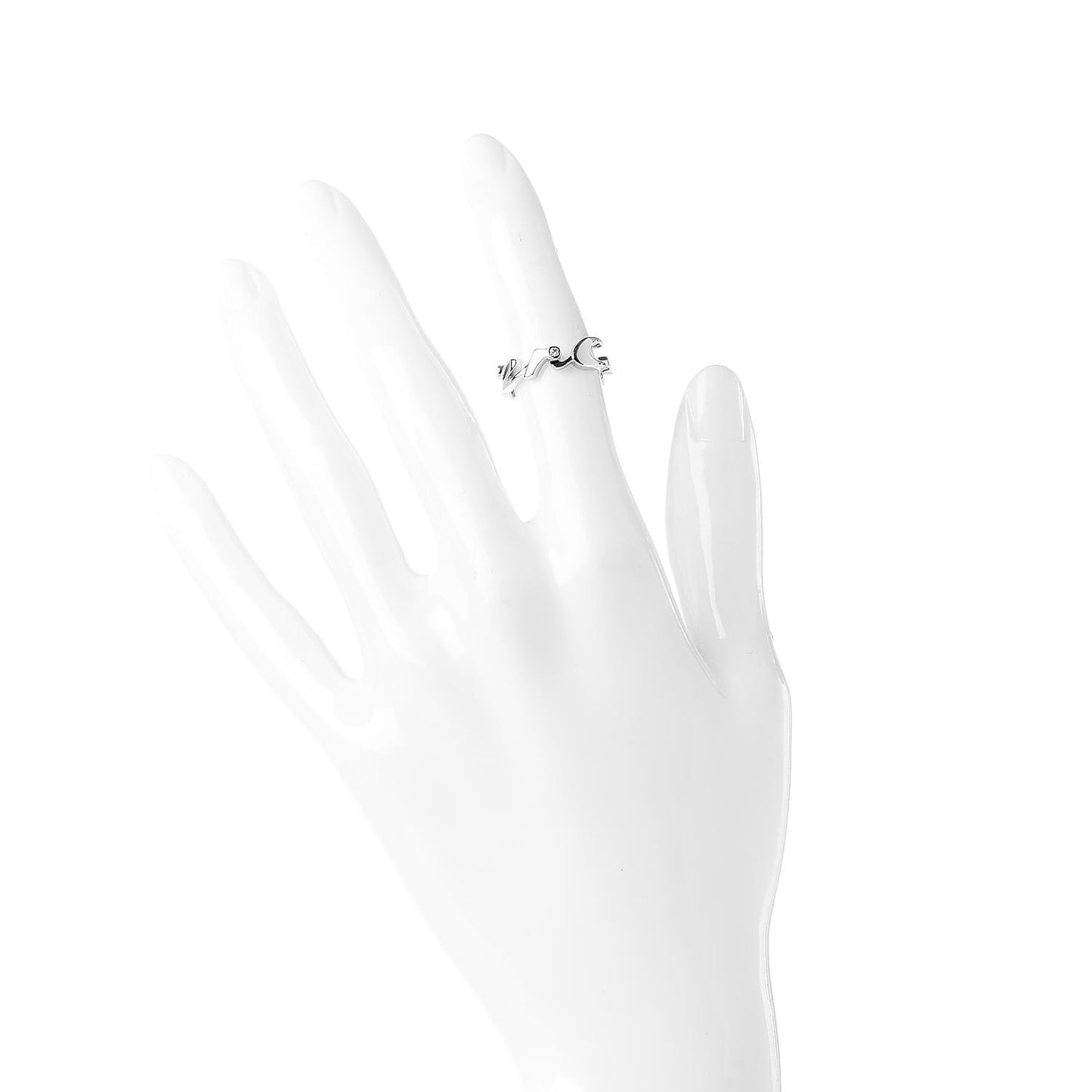 18K White Gold Diamond Signature Ring 48 4.5