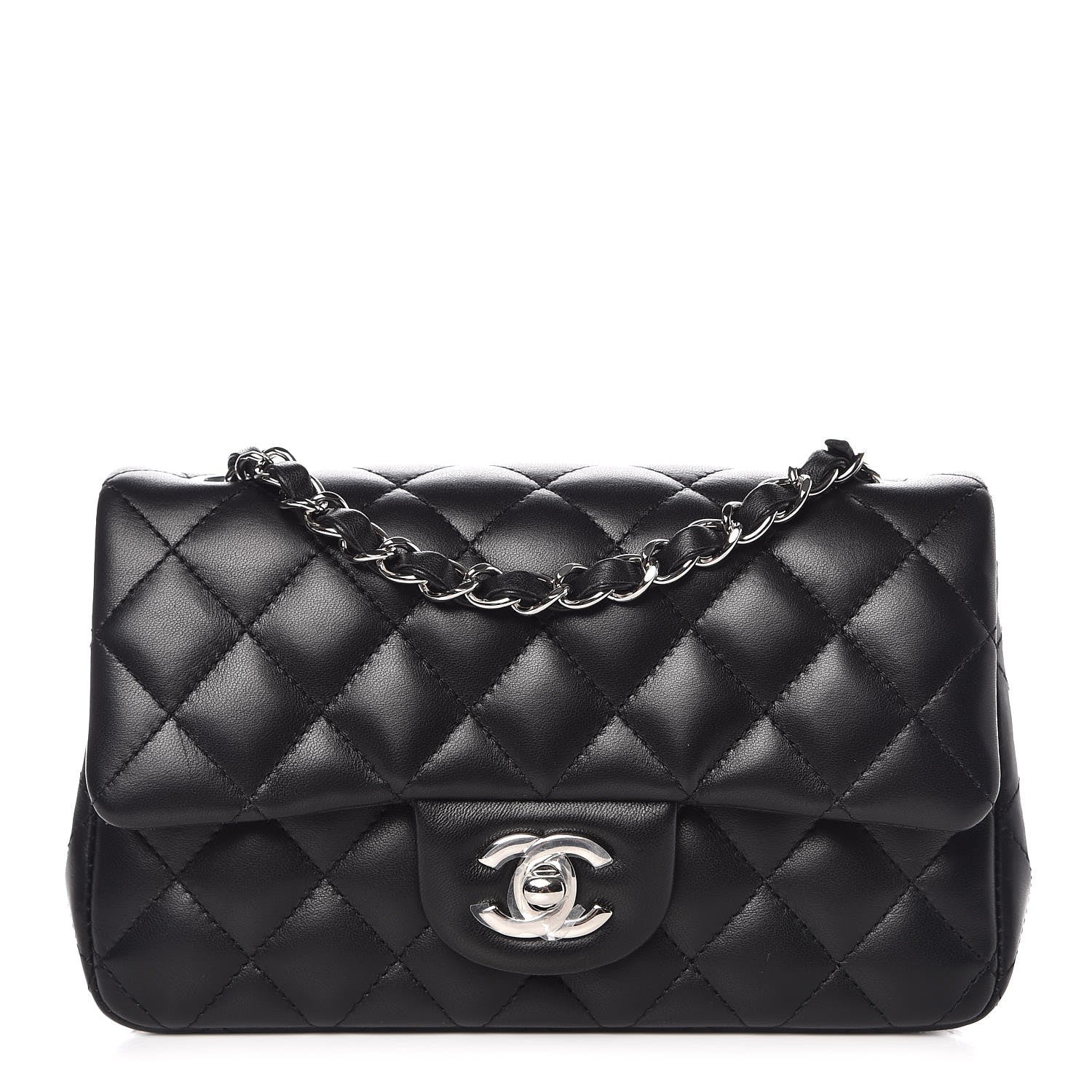 Chanel Lambskin Quilted Mini Rectangular Flap Black 1 of 9
