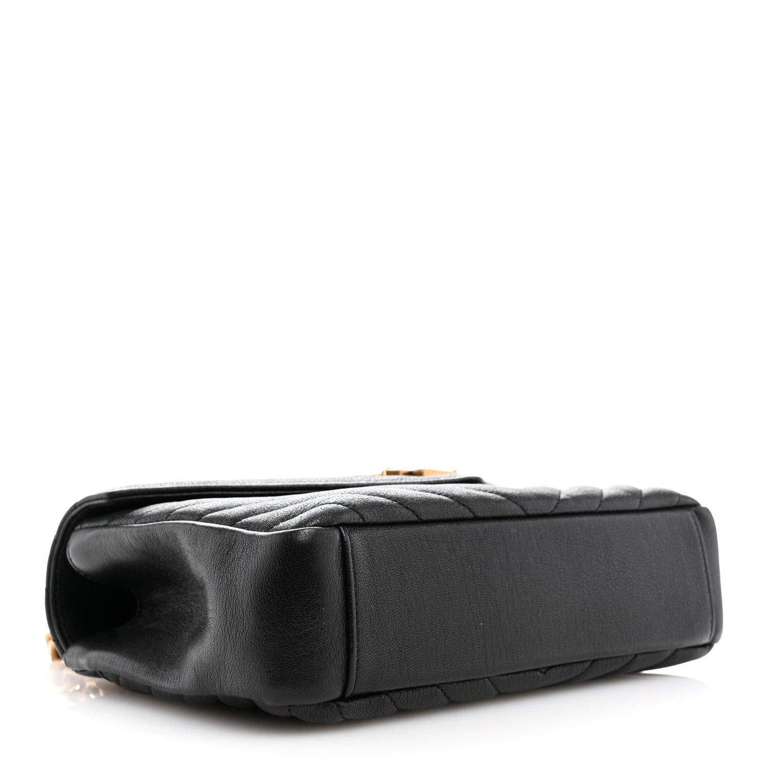 Saint Laurent Sheepskin Matelasse Chevron Monogram Medium College Bag Black 4 of 10