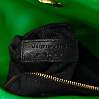 Saint Laurent Lambskin Quilted Small Loulou Puffer Monogram Chain Satchel New Vert 7 of 10