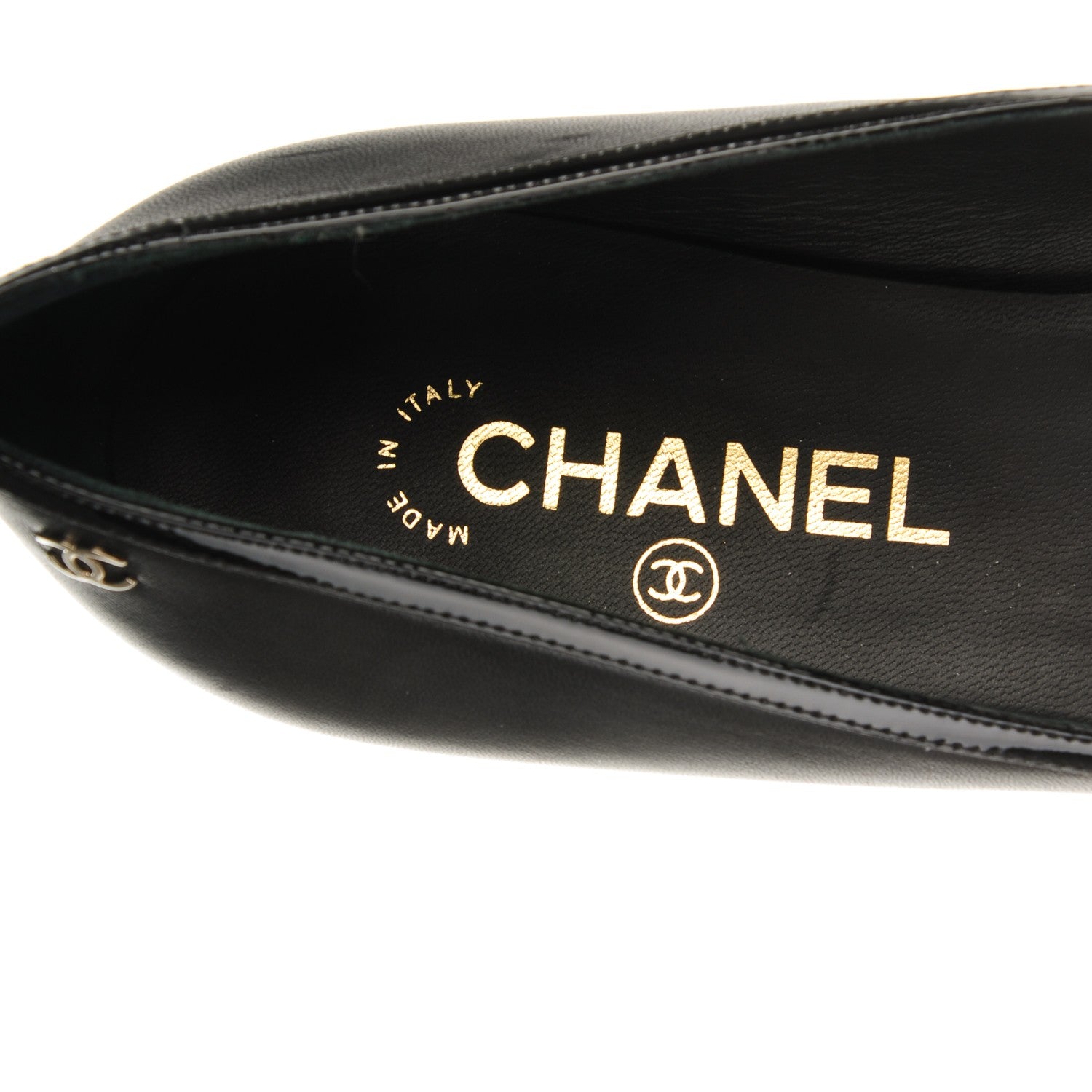 Chanel Lambskin Patent Pointed Toe Ballerina Bow Flats 38.5 Black 7 of 7