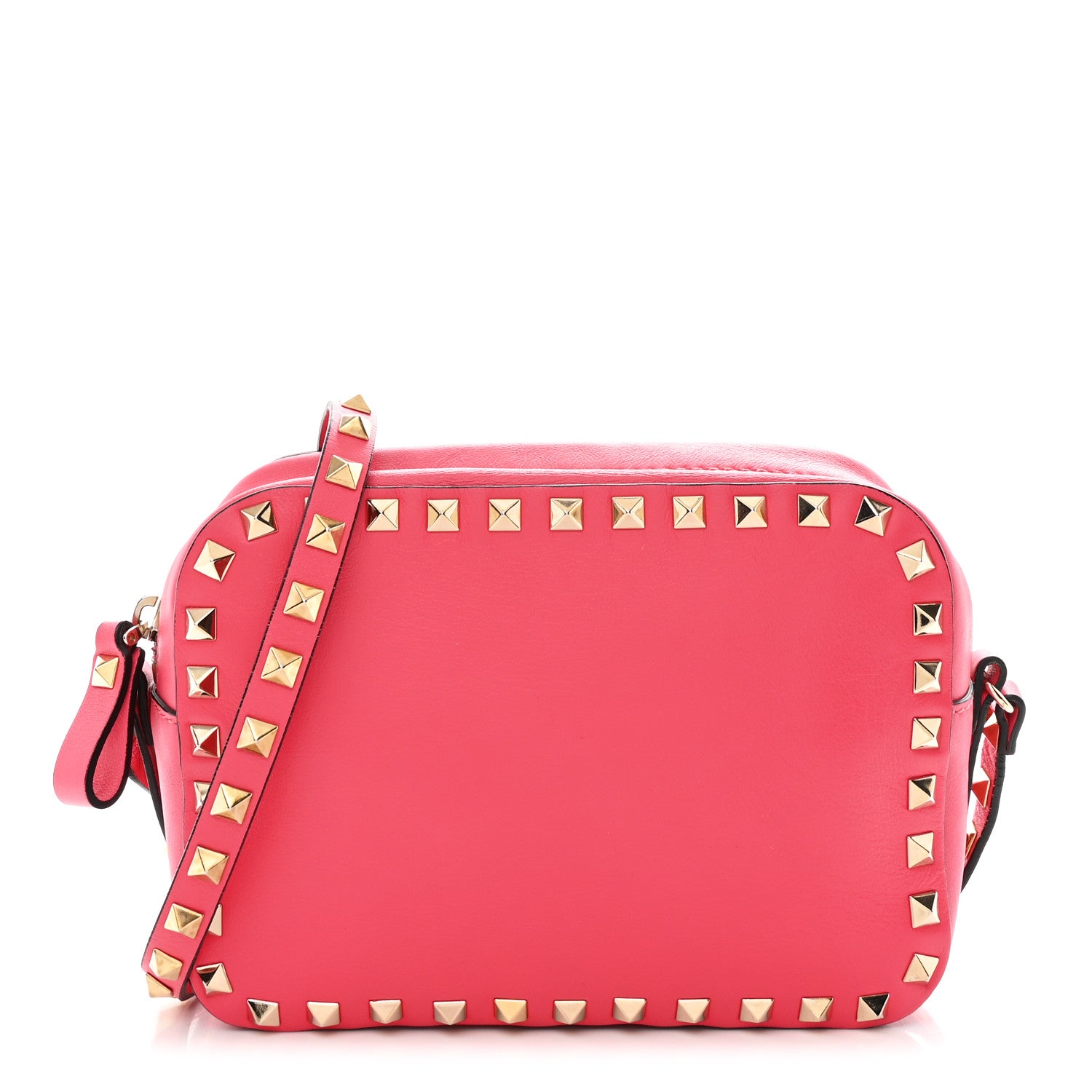 Valentino Garavani Calfskin Rockstud Camera Crossbody Bag Deep Rose 1 of 9