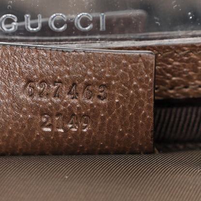 Gucci GG Supreme Monogram Textured Calfskin Web Ophidia Vanity Cosmetic Case Beige Ebony New Acero 7 of 11