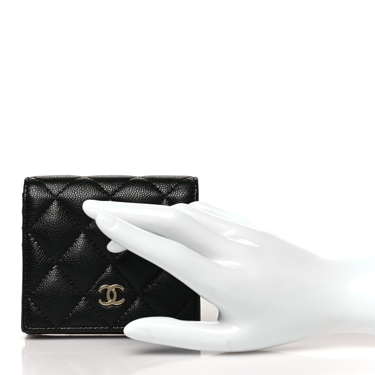Chanel Caviar Quilted Compact Bifold Wallet Black 2 of 10