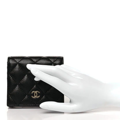 Chanel Caviar Quilted Compact Bifold Wallet Black 2 of 10