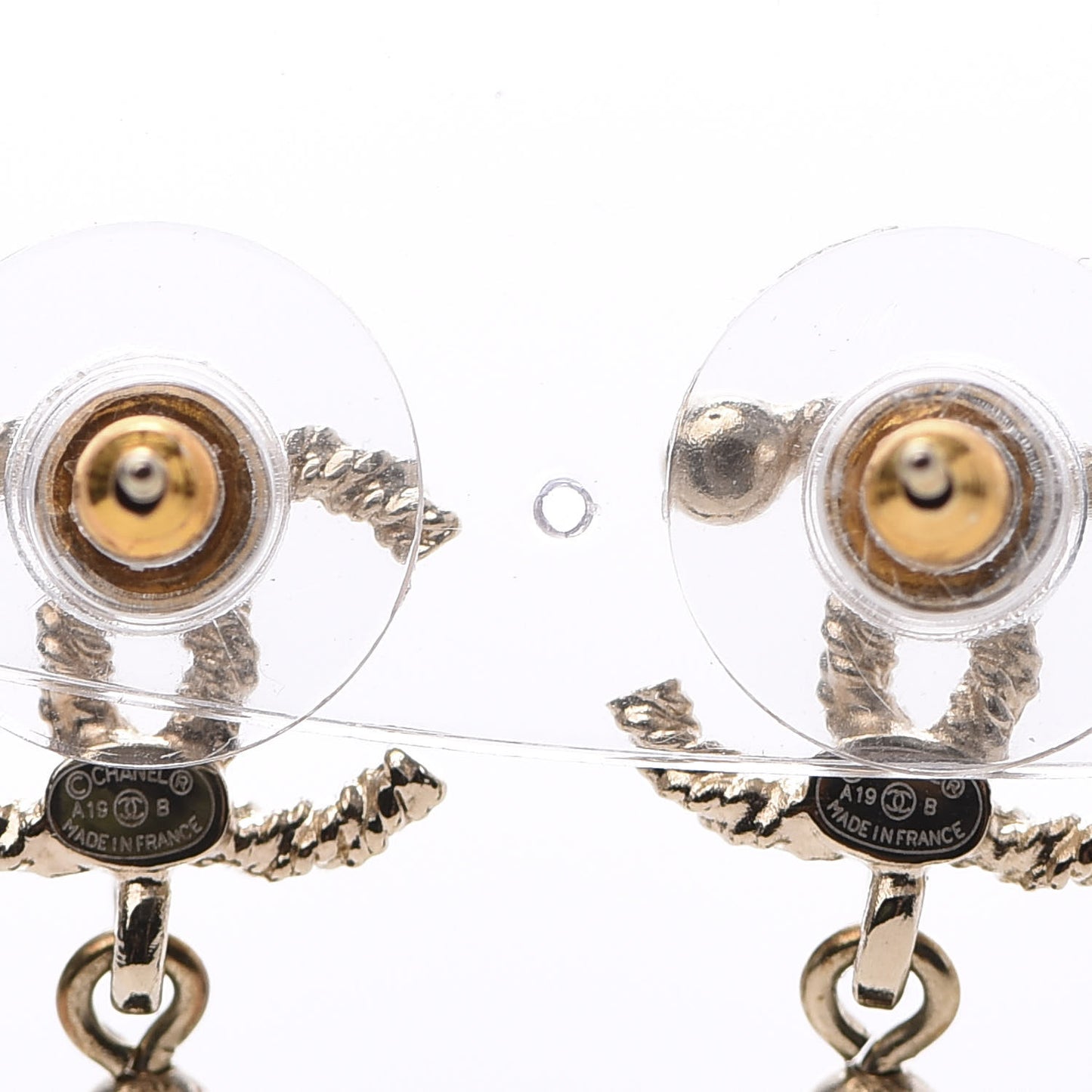 Pearl Bead Crystal CC Byzantine Drop Earrings Black Gold