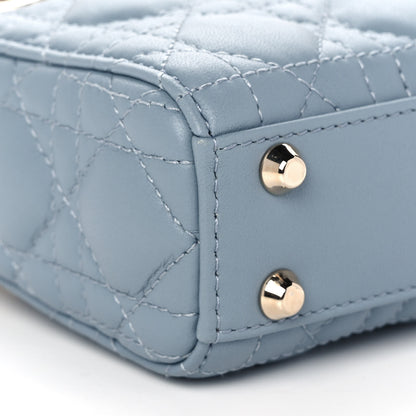 Christian Dior Lambskin Cannage Micro Lady Dior Cloud Blue 10 of 11