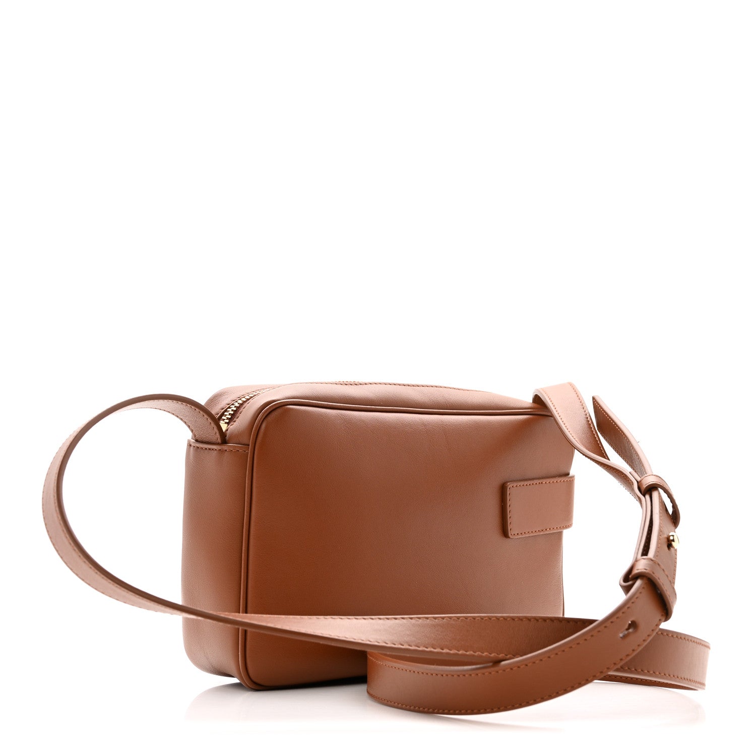 Salvatore Ferragamo Calfskin Gancio Small Archive Camera Case Natural Brown 3 of 10