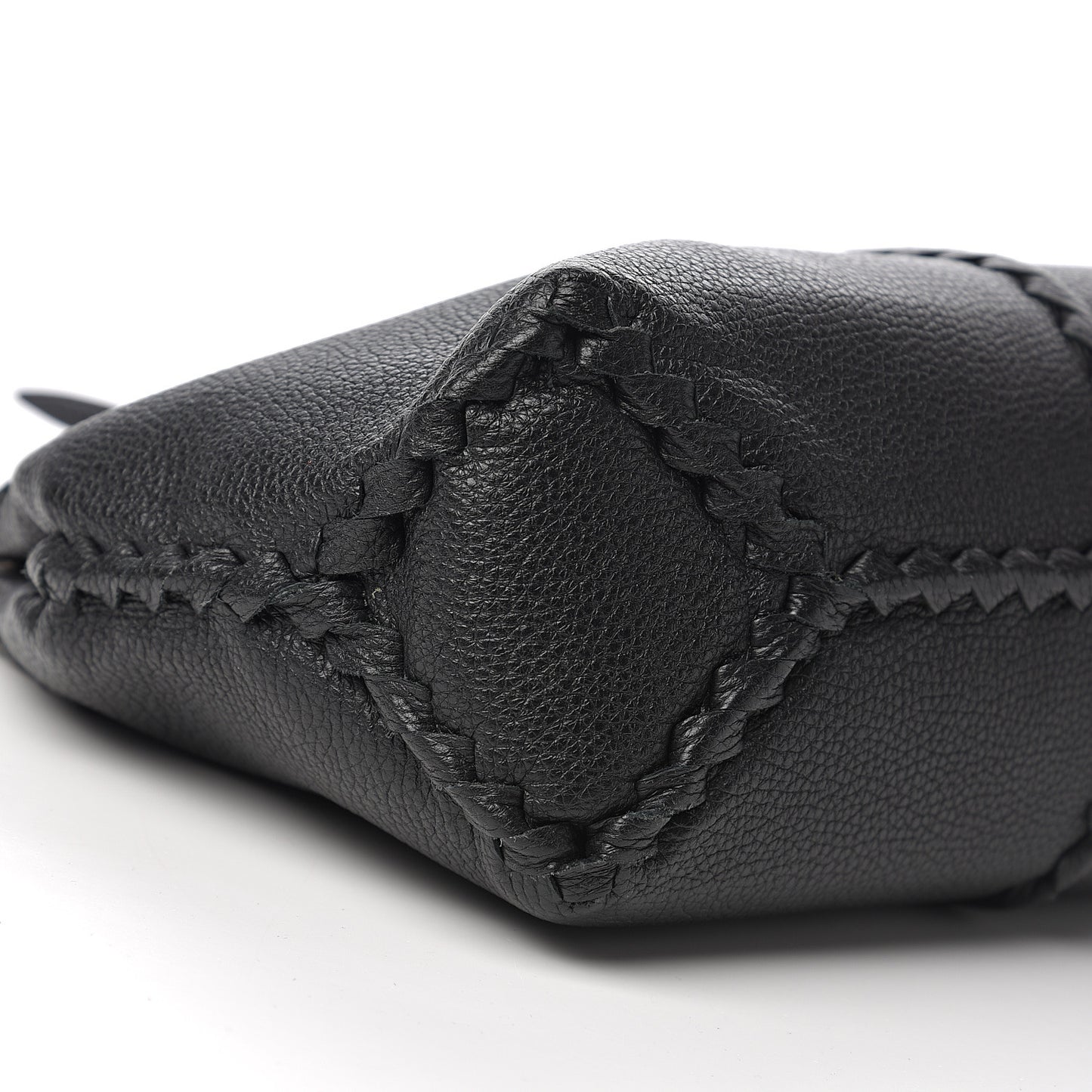 Cervo Deerskin Braided Tote Black