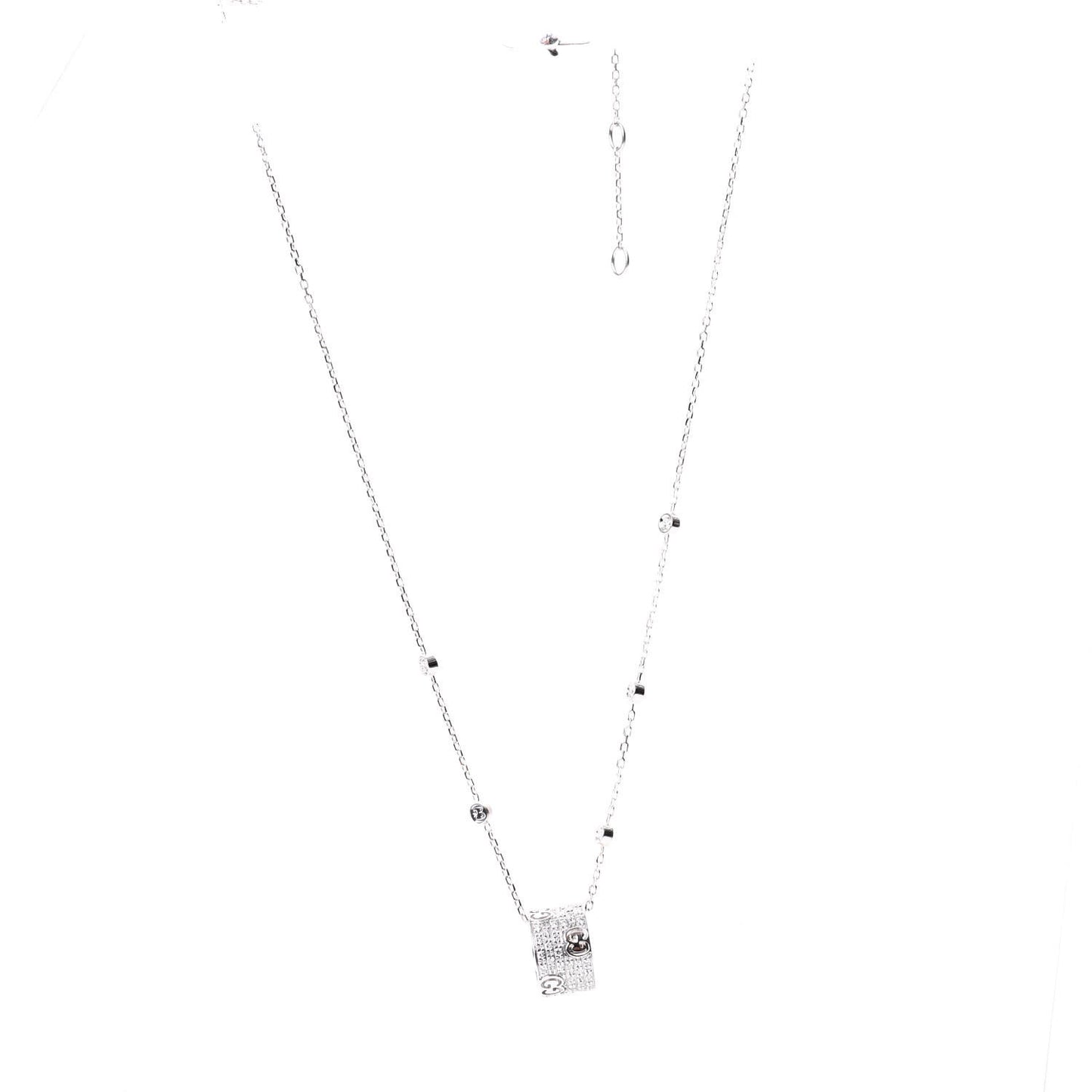 18K White Gold Diamond Icon Stardust Pendant Necklace
