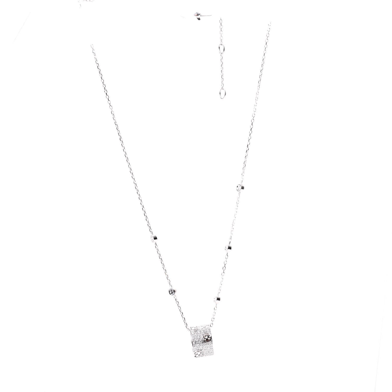 Gucci 18K White Gold Diamond Icon Stardust Pendant Necklace 2 of 6